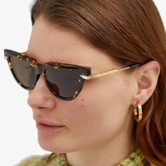 Bottega Veneta BV1265S 002 Sunglasses Havana/Gold Cat Eye Frame, Brown Lenses bottega-veneta-bv1265s-002-hd-  main image 2
